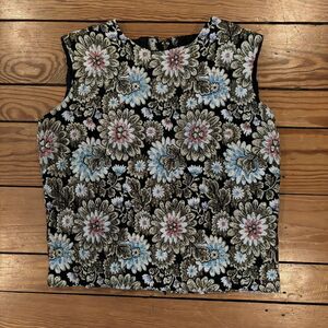 Rare Vintage 1950s International Ladies Garment Union Workers Floral Vest Sz 12